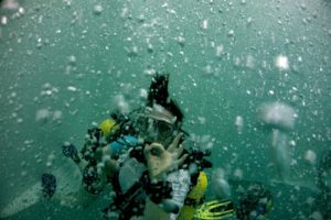 Bulles de plongeur Fosse Némo